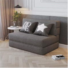 Usmask Twin Folding Bed Couch Recliner Sofa Chair Mattress Portable Folding Sleeping Bed with Removable Cover Sofa Bed Chair with 2 Cushions for Home Bedroom Living Room Office Blue 76x72x120c