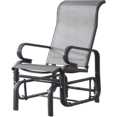Ovlrijp Rocking Chair Living Room Rocking Chair Recliner Chair with Armrests, Deck Chair, Garden Lounger, Metal Swing Chair for Garden, Patio, Balcony