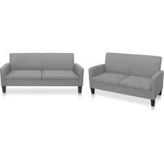Somanki 2-TLG. Sofagarnitur Stoff Hellgrau, Loungesofa, Sofas & Couches, Relaxsofa, Couch für Wohnzimmer - 278212