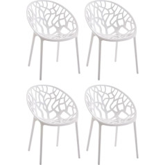 CLP Hope, Set of 4 x Design Garden Chairs, Plastic, 4 x Weatherproof Stackable Chairs with a Maximum Load of 150 kg