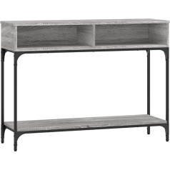 Vidaxl Console Table, Side Table with Lots of Storage Space, Living Room Table with Adjustable Legs, Storage Table, Hallway Table, Grey Sonoma Wood Material