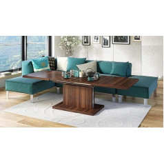 Mazzoni Aston Design Coffee Table Walnut Height-Adjustable Extendable 120 to 200 cm Walnut