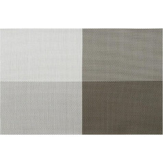 Amdxd 6er Set Tischset Stoff Abwaschbar Quadratisch, PVC Platzmatten Abwaschbar Weihnachten Farbverlauf mit Gitter Muster Anti-Rutsch, Tisch-Sets Grau Kaffee für Restaurant Speisetisch, 45x30CM