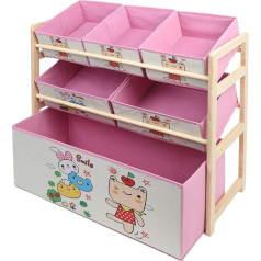 Cerlingwee Wooden Storage Shelf, Storage Shelf, Non-Woven for Children's Rooms