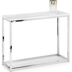 Julian Bowen Scala White Marble Effect Chrome Console Table