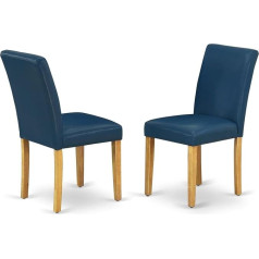East West Furniture Parson Kitchen Oasis ABP4T55 Set of 2 Blue Faux Leather Upholstered Dining Chairs