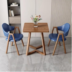 Generisch 3-teiliges rundes Esstisch-Set mit kleinem Couchtisch und gepolsterten Sesseln, perfekt für Küche, Empfangsraum oder Büro, Kunstlederstühle, dunkle Farbe