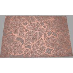 Amdxd 2er Set Tischset Boho Quadratisch, PVC Platzset Vintage Rechteckig mit Blatt Muster Hitzebeständige, Tischuntersetzer Natur Rose Gold für Zuhause Restaurant Speisetisch, 45x30CM