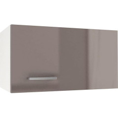 Berlioz Créations BERLIOZ CREATIONS PRIMA PG6SHT Wall-Mounted Kitchen Cabinet with Cooker Hood 1 Decorative Door in Glossy Taupe 60 x 33.3 x 35 cm 100% Made in France