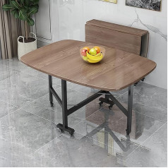 Generisch Ausziehbarer Esstisch aus Holz auf Universalrad, multifunktionaler platzsparender Tisch mit Stühlen für Restaurant, Wohnzimmer, Terrasse, Deck, Drop Leaf Esstisch mit Rollen