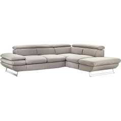 Mivano Prestige Faux Leather Corner Sofa, L-Shaped Modular Sofa with Ottoman and Adjustable Head and Armrests