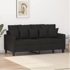 Zeyuan 359271 2-Seater Sofa Black 140 cm Fabric, Sofas & Couches, Sofa Living Room, Sofa for Teenager's Room, Relax Sofa, Sofa for Bedroom, Upholstered Sofa