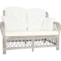 Lapooh 2-Sitzer-Sofa, Gartenmöbel, Balkon Möbel, Balkon Lounge, Gartenlounge, Gartensofa, Loungemöbel, Sitzecke Balkon, Grau Rattan