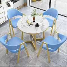 Wazcsd Dining Table with 4 Chairs, Round Kitchen Table, Dining Room Group with Dining Table and 4 Dining Chairs, Negotiation Table and Chairs Set, Rectangular Dining Table with 4 Dining Room Chairs, Suitable