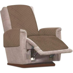 JTWEB Armchair Protector, Relax Chair Cushion with Non-Slip, 1 Seater Armchair Protector, Sofa Throw with 2.5 cm Widths Adjustable Straps (Camel)