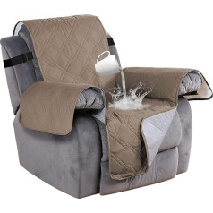 ‎Lingky LINGKY Armchair Cushion Relax with Pockets, TV Chair Protective Cover 100% Waterproof Relaxing Chair Cover for Home with Children and Pets Dog (Taupe, 1-Seater/Chair)