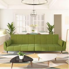 Ccciner 2-Seater Sofa Bed with 2 Cushions, Light Green Velvet, Spacious Sofa Bed with Adjustable Backrest - Perfect for Seating, Lounge and Sleeping Positions Sofas & Couches