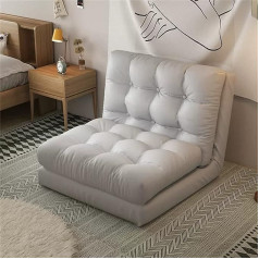 Usmask Folding Sofa Chair Bed, Adjustable Floor Sofa Couch, Multifunctional 5 Fold Lazy Sofa Bed for Living Room and Bedroom Reading and Playing, Beige, 90×70
