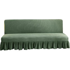 ‎Bxful BXFUL Armless Sofa Cover Polyester Spandex Stretch Futon Slipcover Armless Slipcover Slipcover Sofa Bed Furniture Slipcover No Armrests Slipcover (150-170cm x 100cm, Dark Green)