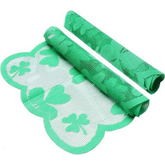 Alipis 3 Sätze Tischset Festlicher Tischschmuck Tischunterlage Kleeblatt Outdoor- Halloween-tischläufer Pinnwand Dekorationen Außendekorationen Polyester Green 2 Stück * 3