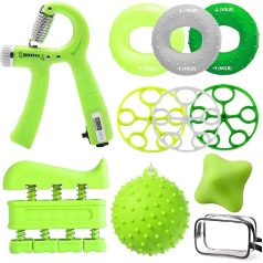 Hand Trainer Finger Trainer Set of 10 Grip Strength Trainer, Hand Training, Finger Training Device Trainer, Massage Balls, Finger Stretcher, Anti-Stress Balls for Fitness Strength Training Therapy
