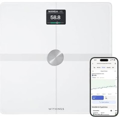 Withings Body Smart Wi-Fi Digital Personal Scales / Body Fat Scales for Extended Body Composition Incl. Muscle Mass, Water Content, Bone Density