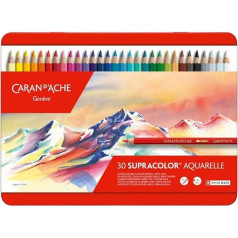 Caran Dache Metal tin with 30 assorted colours