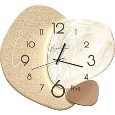 Ergocar Wall Clock, Creative, Silent Wall Clock, Modern, Nordic Wall Clock Made of Crystalline Porcelain, Battery Operated Decoration for School, Living Room, Kitchen, Office
