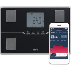 Tanita BC-401 Body Analysis Scales with Bluetooth, High Precision Weighing for Analysis of Body Composition, Smart App for Fitness Tracking, Metabolic Age, Black, 3 Year Warranty (Black)