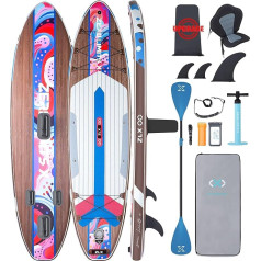 ZLX 320 cm Inflatable Stand Up Paddle Board - Premium SUP Board for All Skill Levels, Sturdy Design, Non-Slip Deck, Adjustable Paddle Paddling, Leash & Carry Bag Included