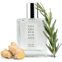 Jean & Len Rosemary & Ginger Eau de Parfum - Spicy Fresh Scent of Rosemary & Ginger - Made in Manufacture - Minimalist Glass Bottle Perfume for Men and Women - 50ml