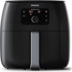 Philips Airfryer Premium XXL, 7.3 L (1.4 kg), 90% Less Fat with Rapid Air Technology, Recipe App (HD9650/90)