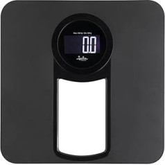 Jata HBAS1416 Digital Bathroom Scales Body Fat LCD Display High Precision Extra Flat Capacity 150kg Glass Platform Auto Shut-Off Batteries Included Black