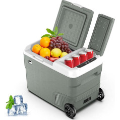 Alpicool Portable Electric Fridge 38L Double Cooling Zone Portable Car 12V/24V DC 100~240V AC Fridge Car -20℃~20℃ Mini Fridge for Camping Truck Boat Travel