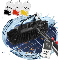 FoundGo Telescopic Washing Brush [5.4 Metres Extendible] Washing Brush with Telescopic Handle, PV System Cleaning Set with Inner Hose, Effective Cleaning for Patio Roof, Conservatory, Facades