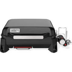 Weber SLATE GP 43 Premium Plancha Gas Grill, 43 x 41 cm Grill Surface, Portable, Even Heat, Porcelain Enamelled Non-Stick Grill Surface, Adjustable Legs, Black (1500540)
