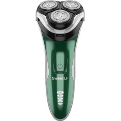SweetLF Wet & Dry Elektrorasierer für Herren mit 3 extra Klingen, IPX7, wasserdicht, Moosgrün