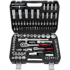 Faankiton 108-Piece Socket Spanner Set, Ratchet Box 1/2 Inch 1/4 Inch Socket Spanner and Bit Set, Socket Spanner Set, Ratchet and Socket Set Ratchet Box Socket Box