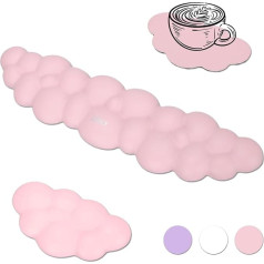 ZIBLY 3 Pack Cloud Wrist Rest, Keyboard, Ergonomic Memory Foam Keyboard, Wrist Rest with Mouse Pad, Wrist Support and Cup Pad, Ideal for PC, Gaming, Office and Typing (Pink)