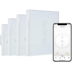 Roller Shutter Switch 4 Pieces Roller Shutter Control WiFi Roller Shutter Timer Switch Smart Life Smart Curtain Switch App Remote & Voice Control, Compatible with Alexa Echo and Google Assistant