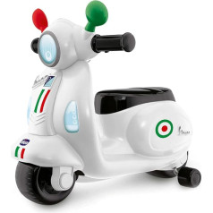 Chicco Vespa Primavera Motorcycle Ride-On for Children, Children's Vehicle with Electronic Control Panel, Lights and Sounds, Removable Stabilisers, Max 25 kg, Children's Toy from 1-3 Years