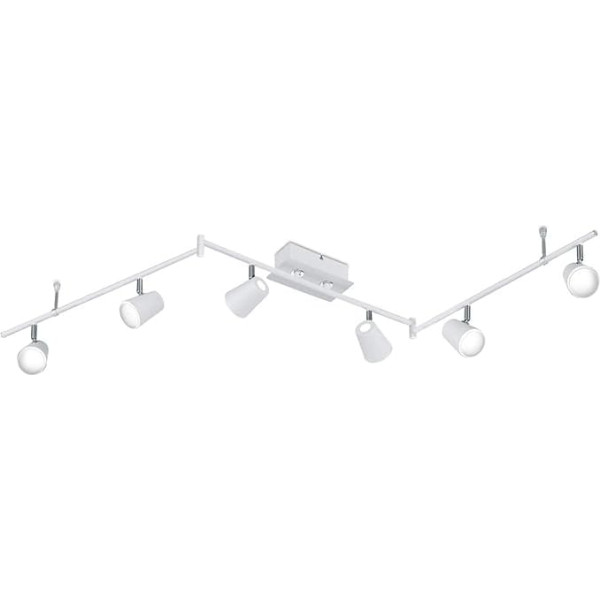 Trio Leuchten Narcos 873110631 LED Ceiling Lights Metal Matt White / Chrome 6 x 6 Watt 10.0 x 177.0 x 23.0 cm