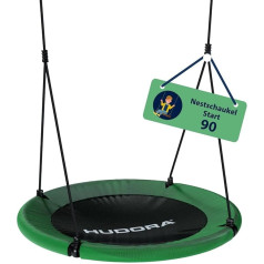 HUDORA Start Nest Swing - Height-Adjustable Swing with 90 cm Diameter - High-Quality Children's Swing with Closed Seat up to 100 kg - Weatherproof Indoor and Outdoor Basket Swing