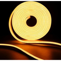 SUCIKORIO Neon LED Strip 50 m, Waterproof IP65 LED Strip Warm White 3000 K LED Fairy Lights Outdoor 230 V Flexible DIY Light Strip Outdoor Use with Power Supply for Home, Party, Kitchen