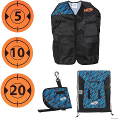 Jazwares NER0311 Elite Deluxe Tactical Gear Pack - Tactical Vest with Hip Holster, RCA Backpack and 5 Targets - Blast in Battle with Nerf - Amazon Exclusive, Multi-Colour