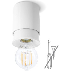 Twister Living Ceiling Light - Easy to Fix, No Screws, Just a Hook, Patent Protected, E27 - White