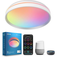 Lepro AI Smart Ceiling Light T1, Voice Recognition / Music Sync, LED Ceiling Light Dimmable RGBCCT 24W 1800LM IP44 Waterproof, AI Light Design Assistant, WiFi & Bluetooth, Compatible with Alexa/Google