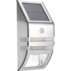 Haofy Solar Powered Wall Light with Motion Sensor 2 LED Stainless Steel Security Lamps for Garden (2)