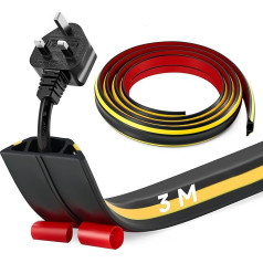 CREWORKS Floor Cable Duct Self-Adhesive 3M Cable Bridge Floor Cable Protection Trip Protection 50 mm Width 3 Channels Cable Cover for Office, Concert, Black and Yellow