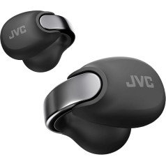 JVC NEARPHONES HA-NP1T-B True Wireless Earphones in Jewellery Design, Comfortable Fit, Quick Charge Function, Multipoint Connection, Bluetooth 5.3, 24 Hours Battery Life, App - (Deep Black)